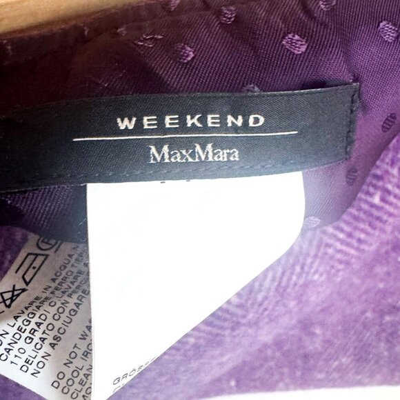 Max Mara Weekend Purple Lavender herringbone Print Pencil Skirt 10 - Picture 5 of 6